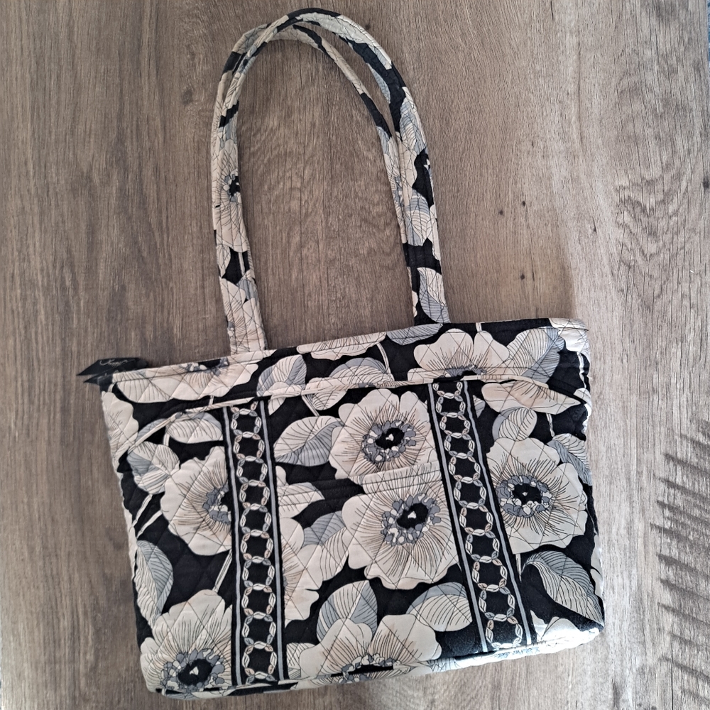 Vera Bradley Cream, Light Blue & Black Floral Bag